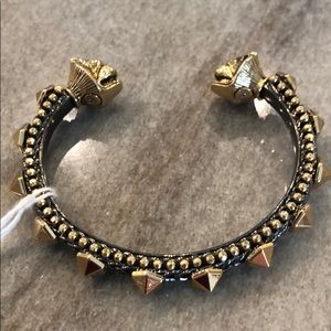 Stella and Dot gold grey studded bangle bracelet